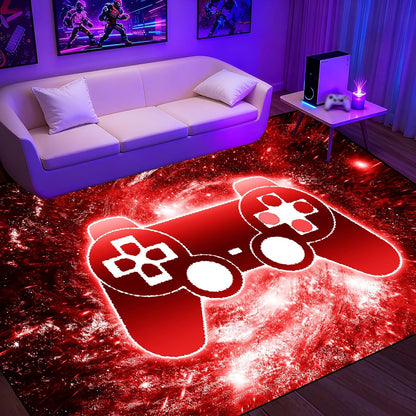 Video Game Rug - Gaming Themed Rug Gamepad Controller Area Rugs for Bedroom Gaming Carpet for Boys Game Carpet for Playrooms Bedroom Doormat Yoga Mats