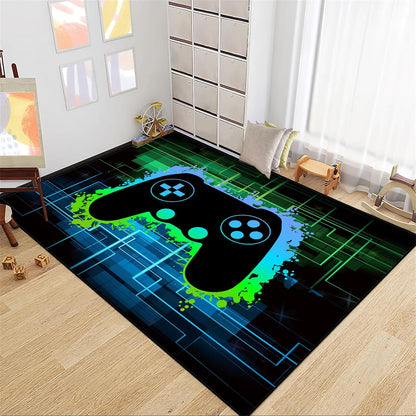 Video Game Rug - Gaming Themed Rug Gamepad Controller Area Rugs for Bedroom Gaming Carpet for Boys Game Carpet for Playrooms Bedroom Doormat Yoga Mats