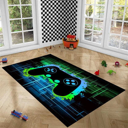 Video Game Rug - Gaming Themed Rug Gamepad Controller Area Rugs for Bedroom Gaming Carpet for Boys Game Carpet for Playrooms Bedroom Doormat Yoga Mats