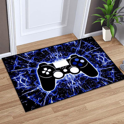 Video Game Rug - Gaming Themed Rug Gamepad Controller Area Rugs for Bedroom Gaming Carpet for Boys Game Carpet for Playrooms Bedroom Doormat Yoga Mats