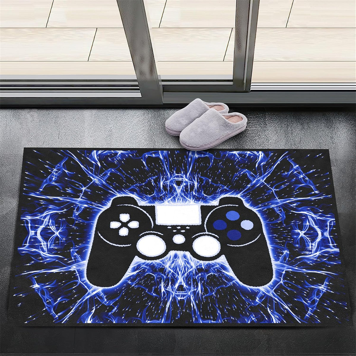 Video Game Rug - Gaming Themed Rug Gamepad Controller Area Rugs for Bedroom Gaming Carpet for Boys Game Carpet for Playrooms Bedroom Doormat Yoga Mats