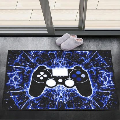 Video Game Rug - Gaming Themed Rug Gamepad Controller Area Rugs for Bedroom Gaming Carpet for Boys Game Carpet for Playrooms Bedroom Doormat Yoga Mats