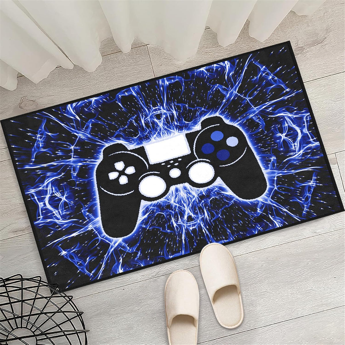 Video Game Rug - Gaming Themed Rug Gamepad Controller Area Rugs for Bedroom Gaming Carpet for Boys Game Carpet for Playrooms Bedroom Doormat Yoga Mats