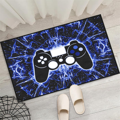 Video Game Rug - Gaming Themed Rug Gamepad Controller Area Rugs for Bedroom Gaming Carpet for Boys Game Carpet for Playrooms Bedroom Doormat Yoga Mats