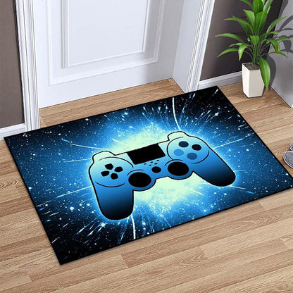Video Game Rug - Gaming Themed Rug Gamepad Controller Area Rugs for Bedroom Gaming Carpet for Boys Game Carpet for Playrooms Bedroom Doormat Yoga Mats