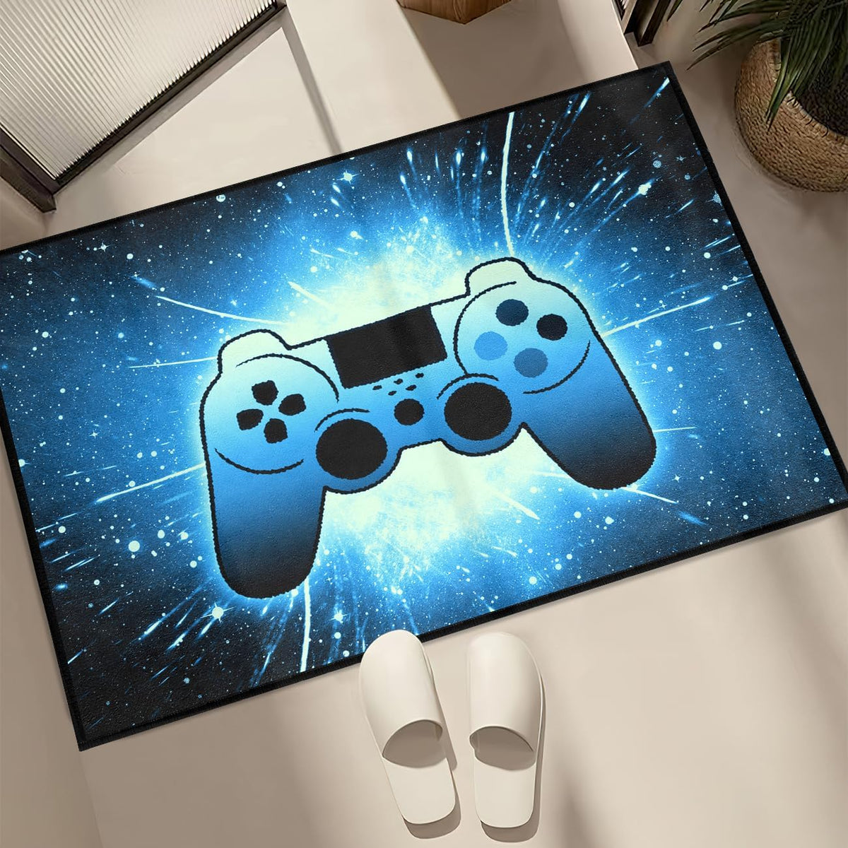 Video Game Rug - Gaming Themed Rug Gamepad Controller Area Rugs for Bedroom Gaming Carpet for Boys Game Carpet for Playrooms Bedroom Doormat Yoga Mats