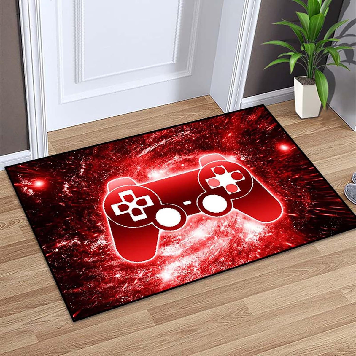 Video Game Rug - Gaming Themed Rug Gamepad Controller Area Rugs for Bedroom Gaming Carpet for Boys Game Carpet for Playrooms Bedroom Doormat Yoga Mats