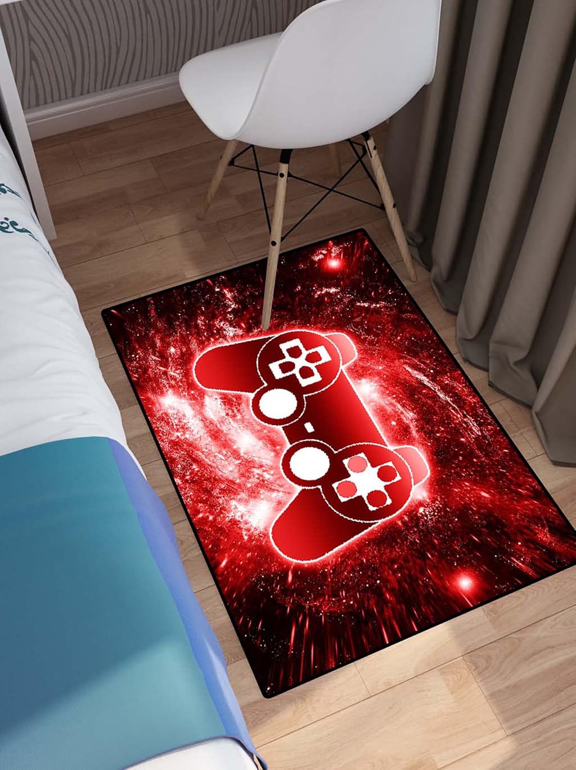Video Game Rug - Gaming Themed Rug Gamepad Controller Area Rugs for Bedroom Gaming Carpet for Boys Game Carpet for Playrooms Bedroom Doormat Yoga Mats