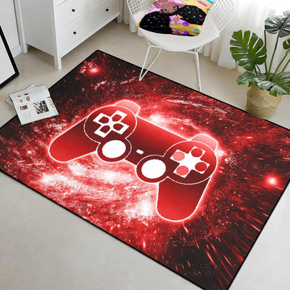 Video Game Rug - Gaming Themed Rug Gamepad Controller Area Rugs for Bedroom Gaming Carpet for Boys Game Carpet for Playrooms Bedroom Doormat Yoga Mats