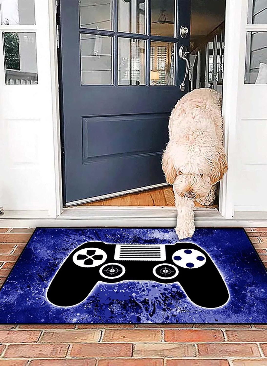 Video Game Rug - Gaming Themed Rug Gamepad Controller Area Rugs for Bedroom Gaming Carpet for Boys Game Carpet for Playrooms Bedroom Doormat Yoga Mats