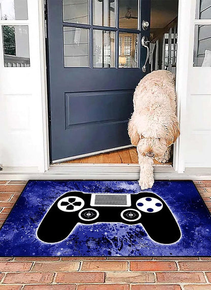 Video Game Rug - Gaming Themed Rug Gamepad Controller Area Rugs for Bedroom Gaming Carpet for Boys Game Carpet for Playrooms Bedroom Doormat Yoga Mats