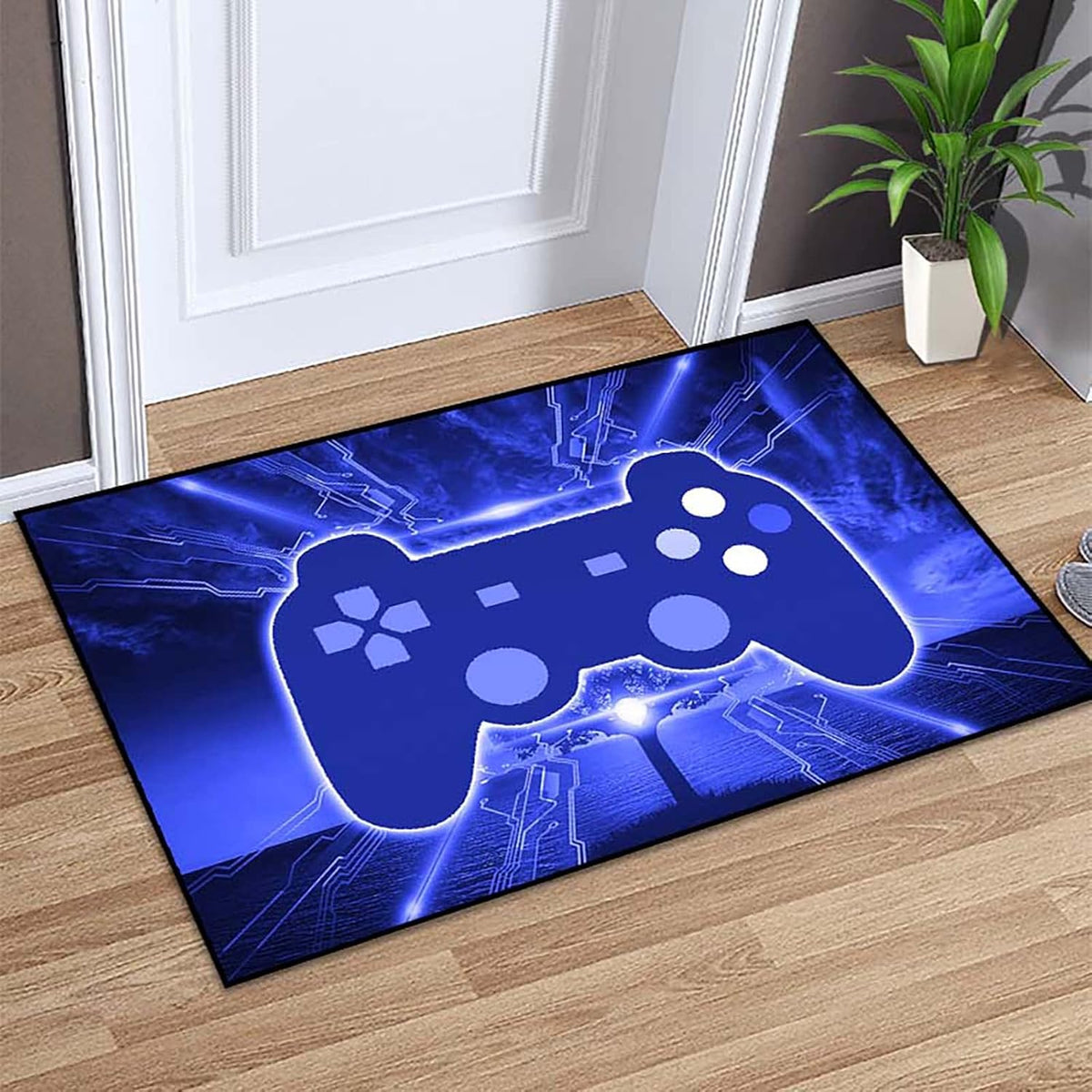 Video Game Rug - Gaming Themed Rug Gamepad Controller Area Rugs for Bedroom Gaming Carpet for Boys Game Carpet for Playrooms Bedroom Doormat Yoga Mats