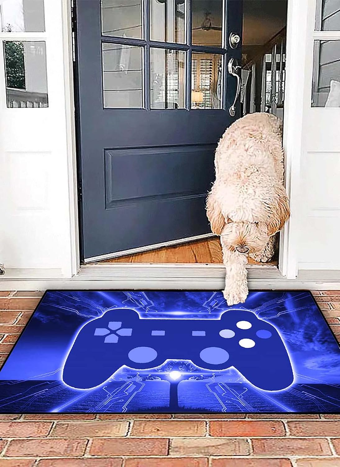 Video Game Rug - Gaming Themed Rug Gamepad Controller Area Rugs for Bedroom Gaming Carpet for Boys Game Carpet for Playrooms Bedroom Doormat Yoga Mats