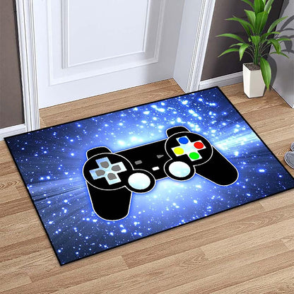 Video Game Rug - Gaming Themed Rug Gamepad Controller Area Rugs for Bedroom Gaming Carpet for Boys Game Carpet for Playrooms Bedroom Doormat Yoga Mats