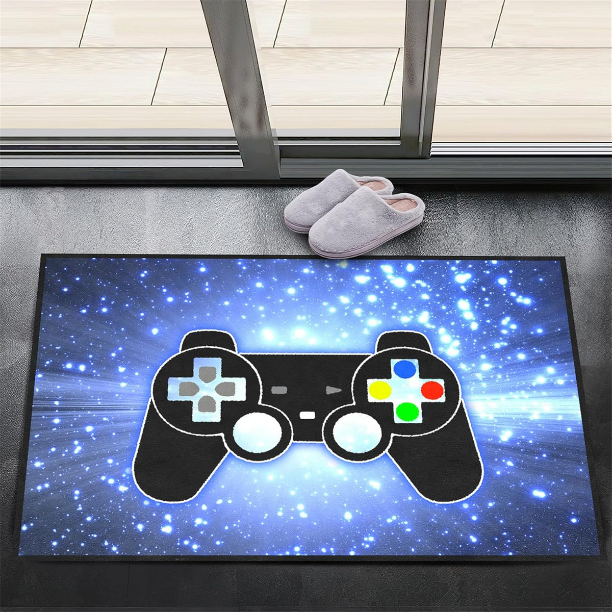 Video Game Rug - Gaming Themed Rug Gamepad Controller Area Rugs for Bedroom Gaming Carpet for Boys Game Carpet for Playrooms Bedroom Doormat Yoga Mats
