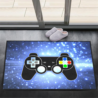 Video Game Rug - Gaming Themed Rug Gamepad Controller Area Rugs for Bedroom Gaming Carpet for Boys Game Carpet for Playrooms Bedroom Doormat Yoga Mats