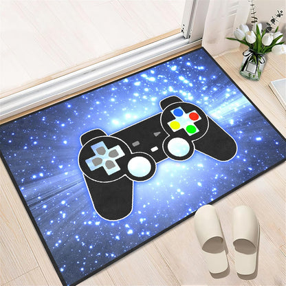 Video Game Rug - Gaming Themed Rug Gamepad Controller Area Rugs for Bedroom Gaming Carpet for Boys Game Carpet for Playrooms Bedroom Doormat Yoga Mats