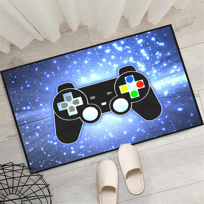 Video Game Rug - Gaming Themed Rug Gamepad Controller Area Rugs for Bedroom Gaming Carpet for Boys Game Carpet for Playrooms Bedroom Doormat Yoga Mats