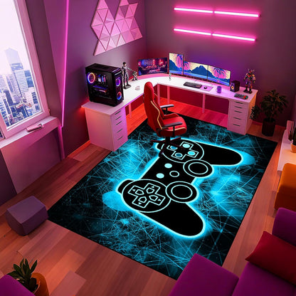 Video Game Rug - Gaming Themed Rug Gamepad Controller Area Rugs for Bedroom Gaming Carpet for Boys Game Carpet for Playrooms Bedroom Doormat Yoga Mats