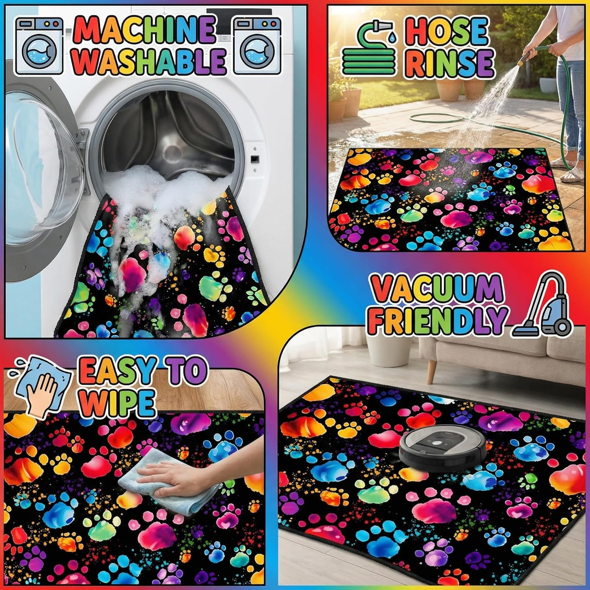 Video Game Rug - Gaming Themed Rug Gamepad Controller Area Rugs for Bedroom Gaming Carpet for Boys Game Carpet for Playrooms Bedroom Doormat Yoga Mats