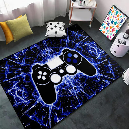 Video Game Rug - Gaming Themed Rug Gamepad Controller Area Rugs for Bedroom Gaming Carpet for Boys Game Carpet for Playrooms Bedroom Doormat Yoga Mats