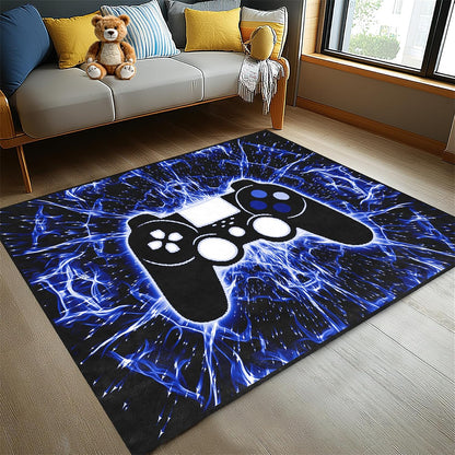 Video Game Rug - Gaming Themed Rug Gamepad Controller Area Rugs for Bedroom Gaming Carpet for Boys Game Carpet for Playrooms Bedroom Doormat Yoga Mats
