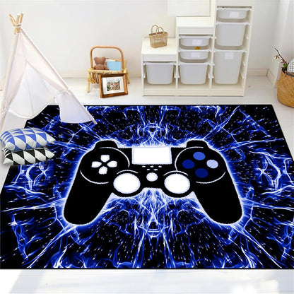 Video Game Rug - Gaming Themed Rug Gamepad Controller Area Rugs for Bedroom Gaming Carpet for Boys Game Carpet for Playrooms Bedroom Doormat Yoga Mats