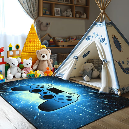 Video Game Rug - Gaming Themed Rug Gamepad Controller Area Rugs for Bedroom Gaming Carpet for Boys Game Carpet for Playrooms Bedroom Doormat Yoga Mats