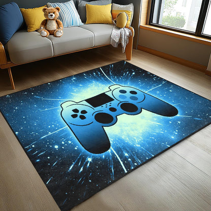 Video Game Rug - Gaming Themed Rug Gamepad Controller Area Rugs for Bedroom Gaming Carpet for Boys Game Carpet for Playrooms Bedroom Doormat Yoga Mats