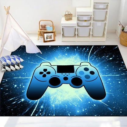 Video Game Rug - Gaming Themed Rug Gamepad Controller Area Rugs for Bedroom Gaming Carpet for Boys Game Carpet for Playrooms Bedroom Doormat Yoga Mats