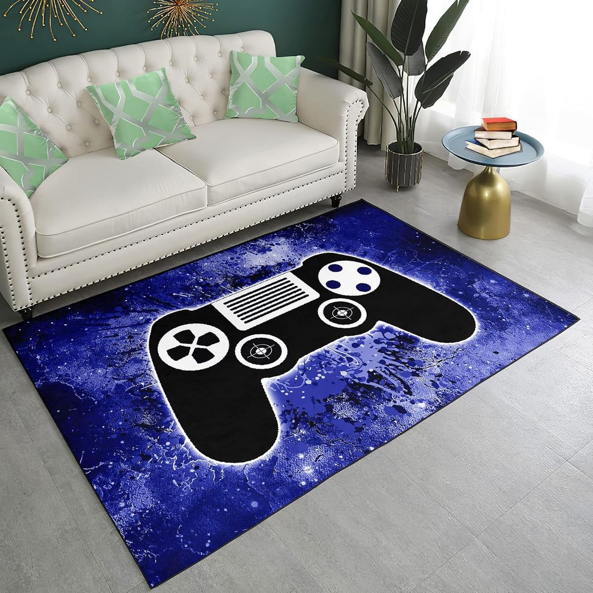 Video Game Rug - Gaming Themed Rug Gamepad Controller Area Rugs for Bedroom Gaming Carpet for Boys Game Carpet for Playrooms Bedroom Doormat Yoga Mats