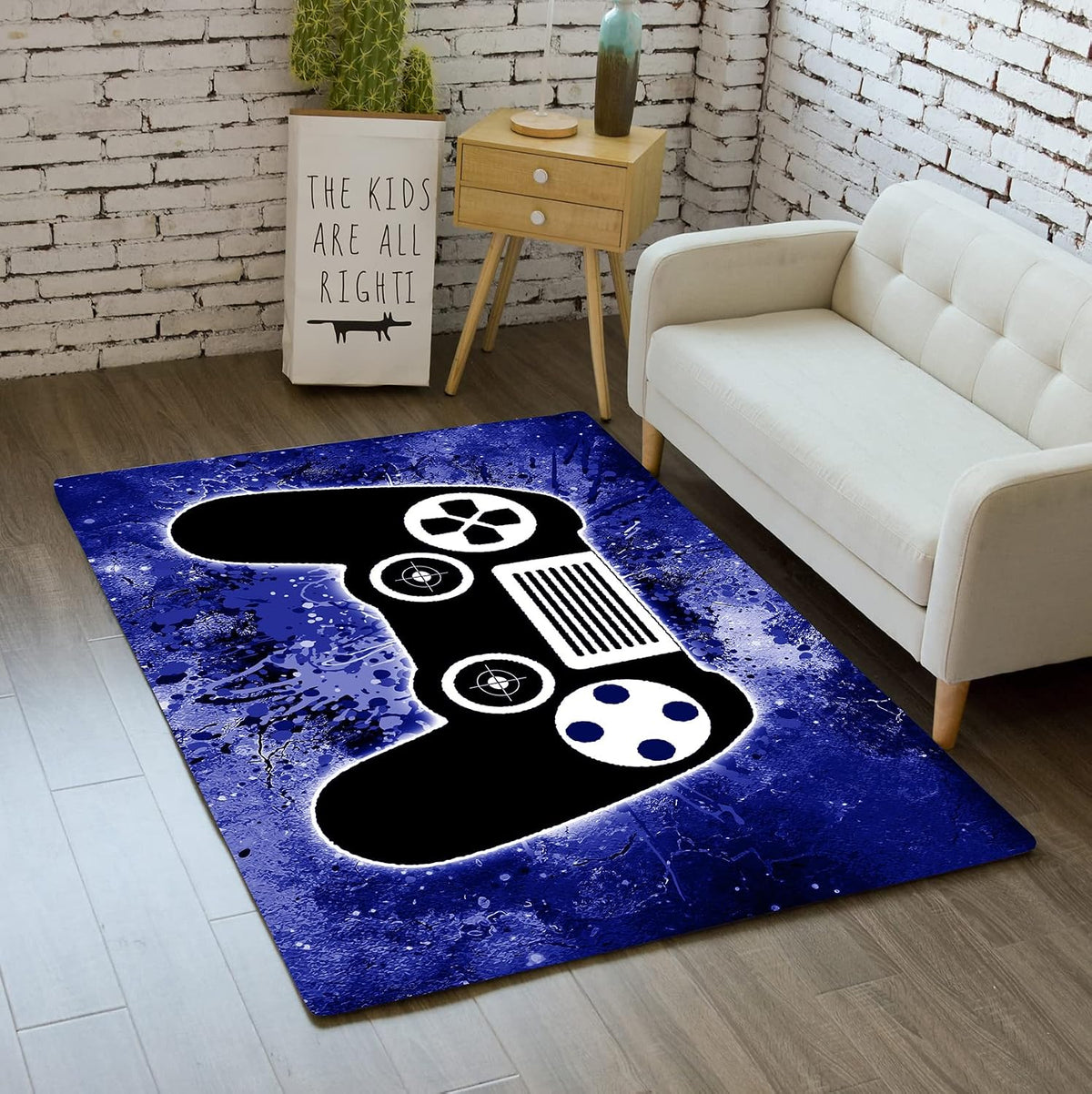 Video Game Rug - Gaming Themed Rug Gamepad Controller Area Rugs for Bedroom Gaming Carpet for Boys Game Carpet for Playrooms Bedroom Doormat Yoga Mats