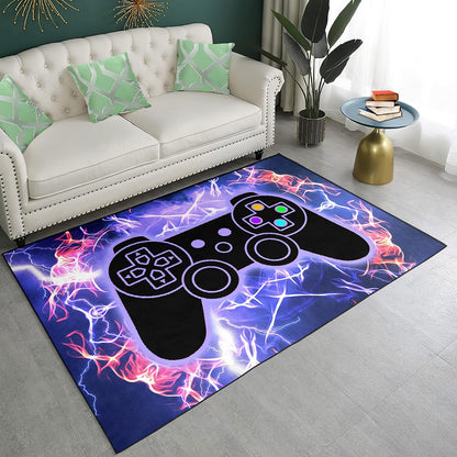 Video Game Rug - Gaming Themed Rug Gamepad Controller Area Rugs for Bedroom Gaming Carpet for Boys Game Carpet for Playrooms Bedroom Doormat Yoga Mats