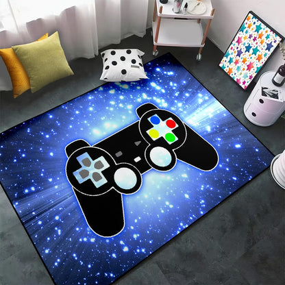 Video Game Rug - Gaming Themed Rug Gamepad Controller Area Rugs for Bedroom Gaming Carpet for Boys Game Carpet for Playrooms Bedroom Doormat Yoga Mats