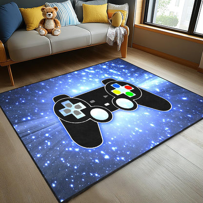 Video Game Rug - Gaming Themed Rug Gamepad Controller Area Rugs for Bedroom Gaming Carpet for Boys Game Carpet for Playrooms Bedroom Doormat Yoga Mats