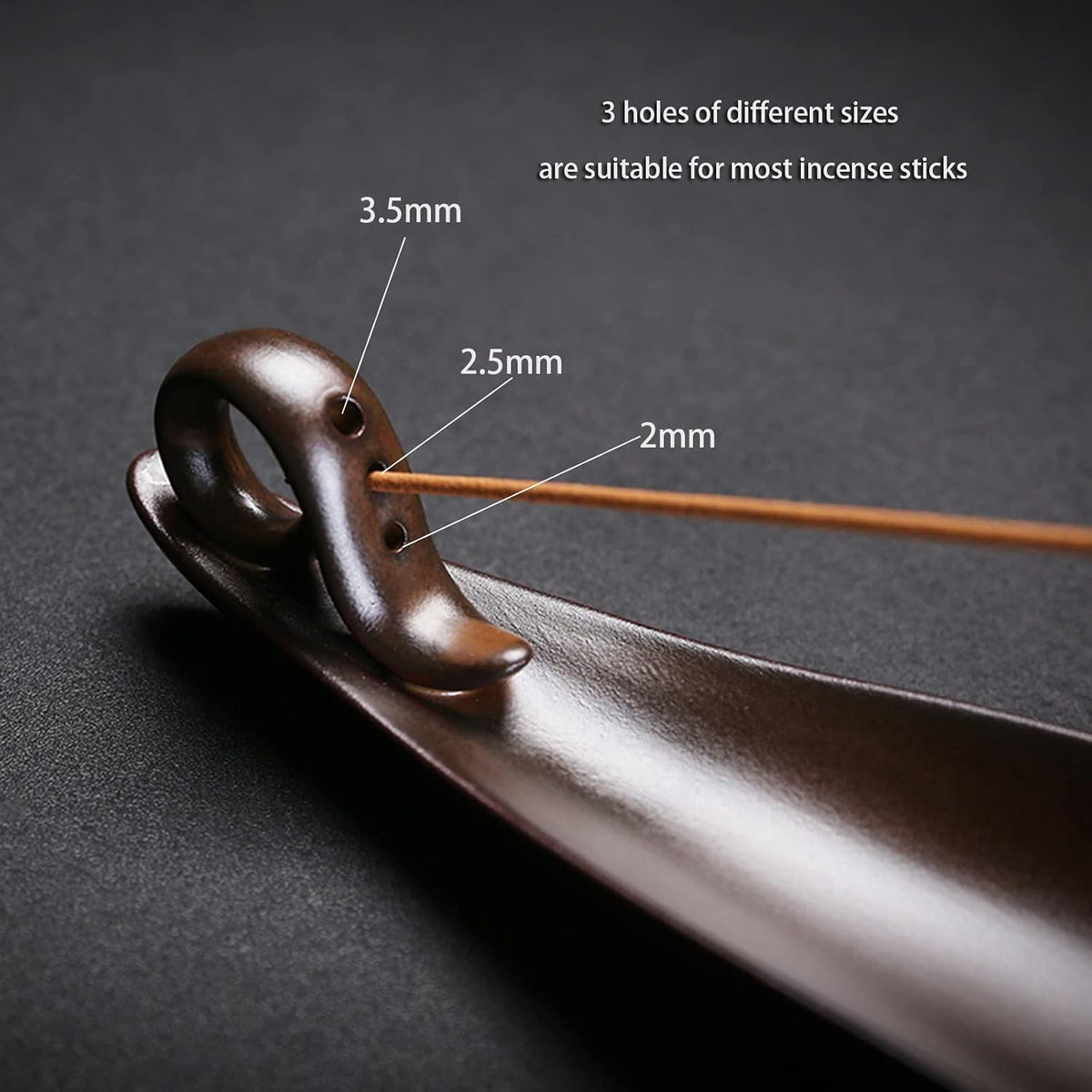9" Length Incense Stick Holder with 3 Holes, White Porcelain Incense Tray Ash Cather for Spa, Meditation Room, Yoga, Home, Office (Green)