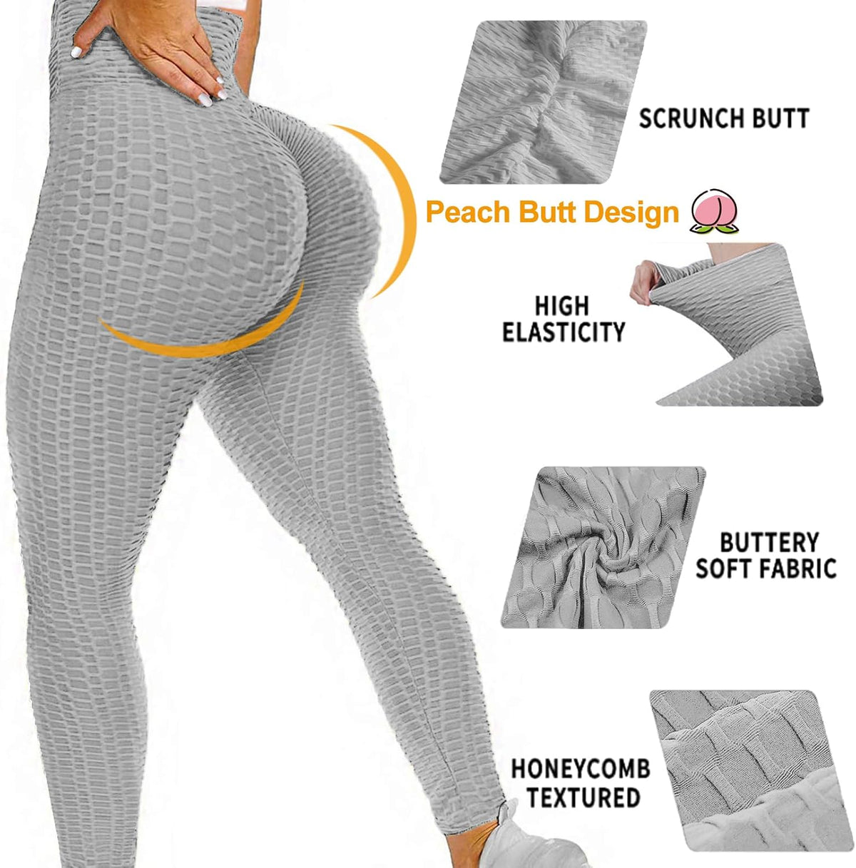 Butt Lifting Leggings for Women Tummy Control Workout Yoga Pants High Waisted Scrunch Booty Gym Tights