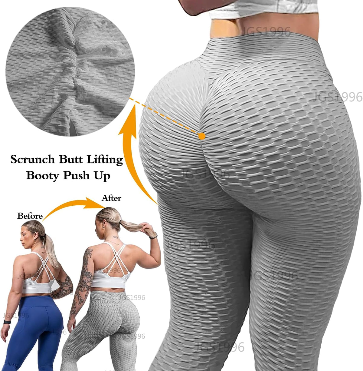 Butt Lifting Leggings for Women Tummy Control Workout Yoga Pants High Waisted Scrunch Booty Gym Tights