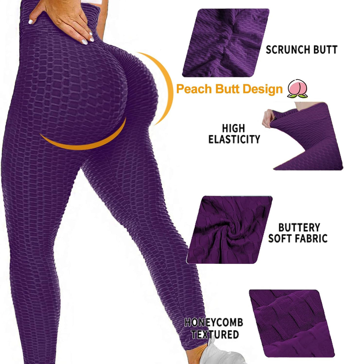 Butt Lifting Leggings for Women Tummy Control Workout Yoga Pants High Waisted Scrunch Booty Gym Tights