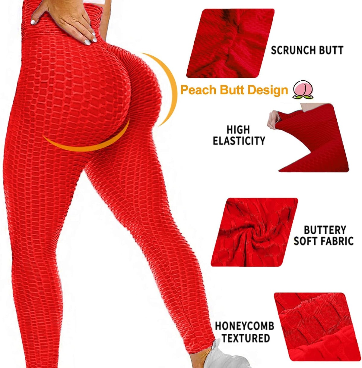 Butt Lifting Leggings for Women Tummy Control Workout Yoga Pants High Waisted Scrunch Booty Gym Tights