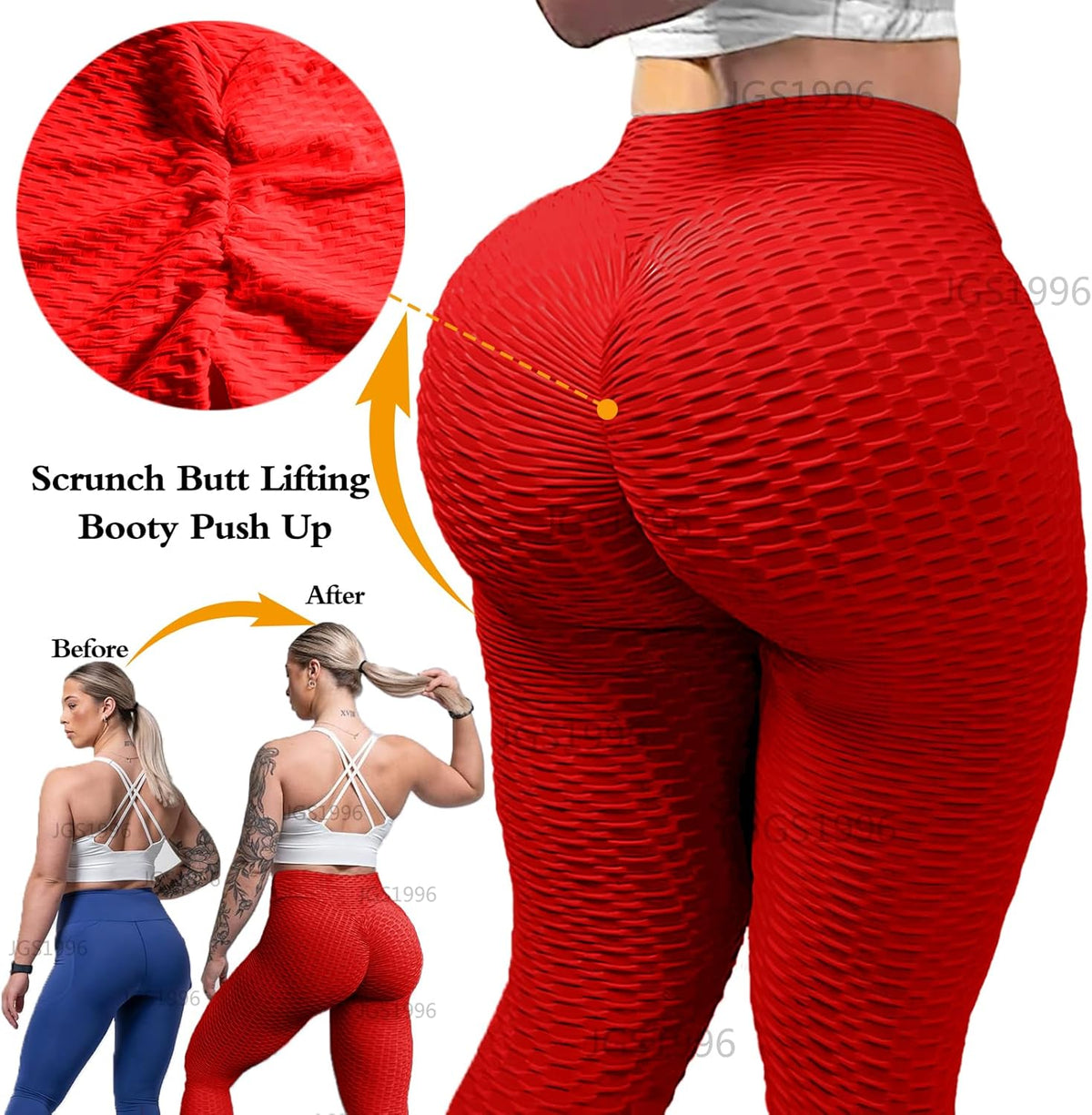 Butt Lifting Leggings for Women Tummy Control Workout Yoga Pants High Waisted Scrunch Booty Gym Tights