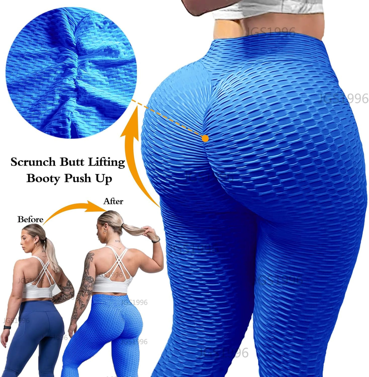 Butt Lifting Leggings for Women Tummy Control Workout Yoga Pants High Waisted Scrunch Booty Gym Tights