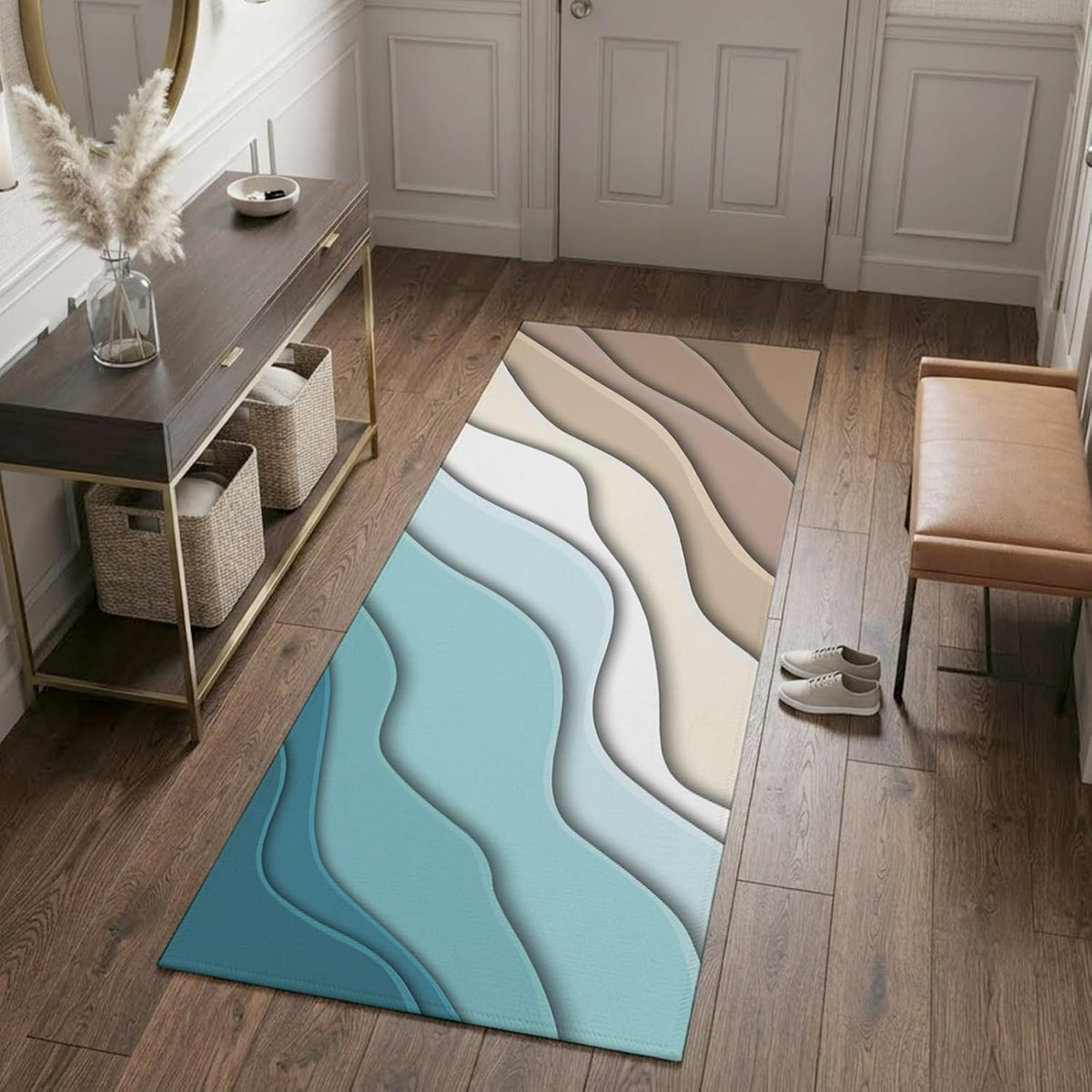 Orange Round Area Rug for Living Room 6 ft Abstract Modern Contemporary Rug Carpet Floor Mat Yoga Mat for Boys Girls Playroom Home Decor 6 ft