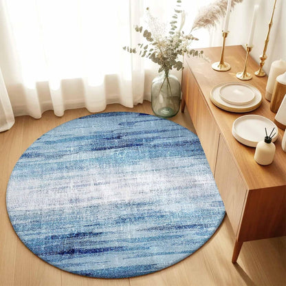 Orange Round Area Rug for Living Room 6 ft Abstract Modern Contemporary Rug Carpet Floor Mat Yoga Mat for Boys Girls Playroom Home Decor 6 ft