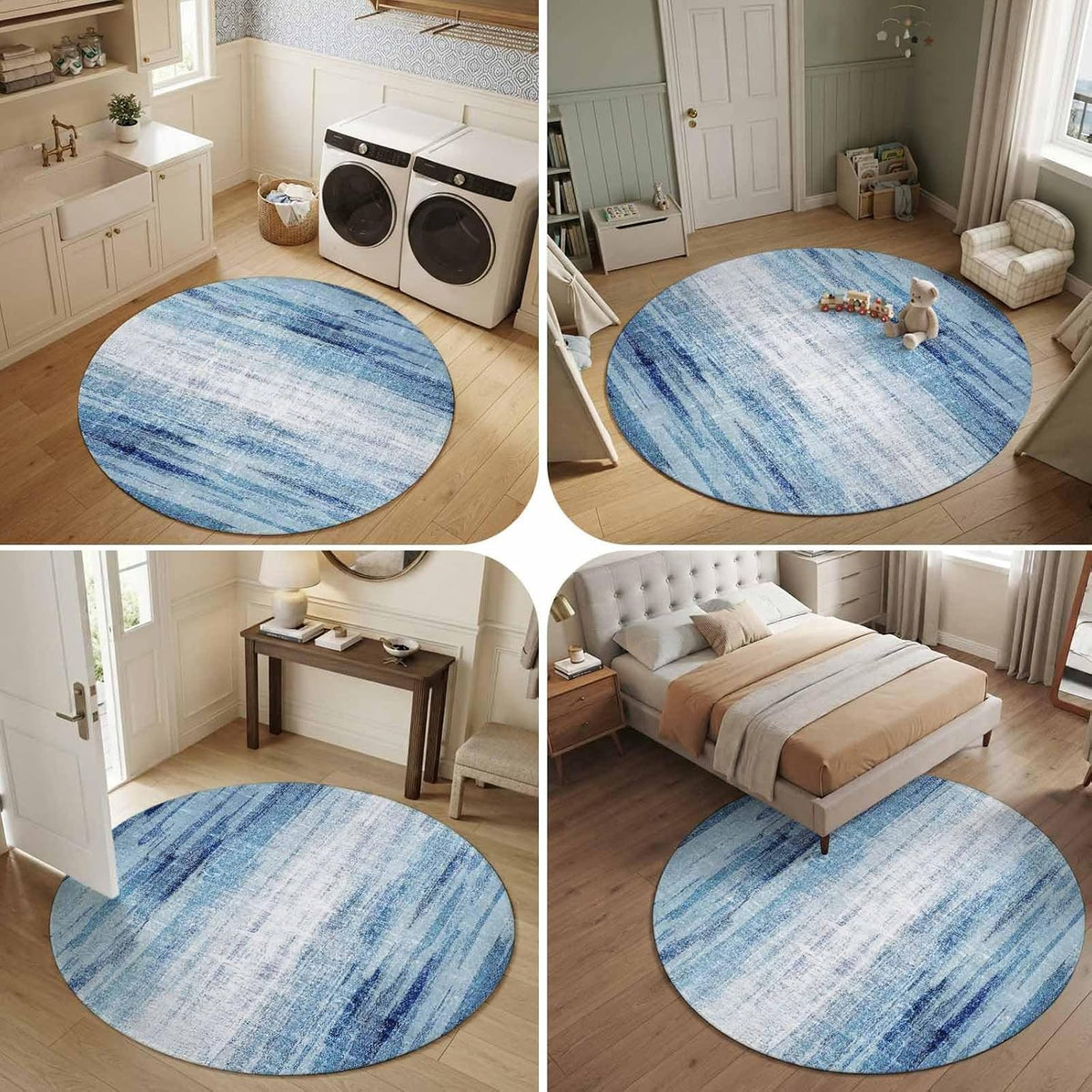 Orange Round Area Rug for Living Room 6 ft Abstract Modern Contemporary Rug Carpet Floor Mat Yoga Mat for Boys Girls Playroom Home Decor 6 ft
