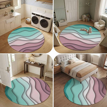 Orange Round Area Rug for Living Room 6 ft Abstract Modern Contemporary Rug Carpet Floor Mat Yoga Mat for Boys Girls Playroom Home Decor 6 ft