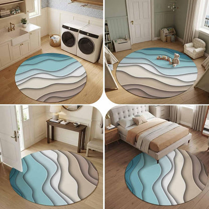 Orange Round Area Rug for Living Room 6 ft Abstract Modern Contemporary Rug Carpet Floor Mat Yoga Mat for Boys Girls Playroom Home Decor 6 ft