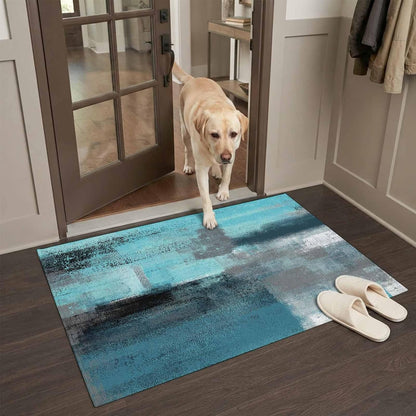 Orange Round Area Rug for Living Room 6 ft Abstract Modern Contemporary Rug Carpet Floor Mat Yoga Mat for Boys Girls Playroom Home Decor 6 ft