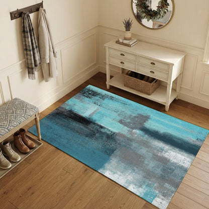 Orange Round Area Rug for Living Room 6 ft Abstract Modern Contemporary Rug Carpet Floor Mat Yoga Mat for Boys Girls Playroom Home Decor 6 ft