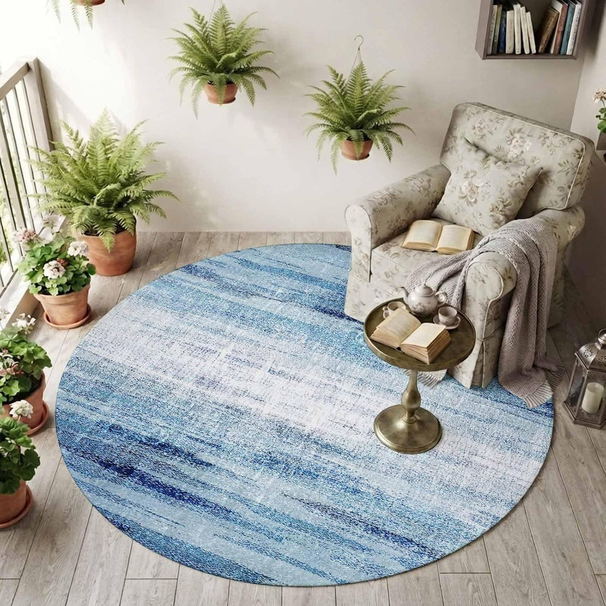 Orange Round Area Rug for Living Room 6 ft Abstract Modern Contemporary Rug Carpet Floor Mat Yoga Mat for Boys Girls Playroom Home Decor 6 ft